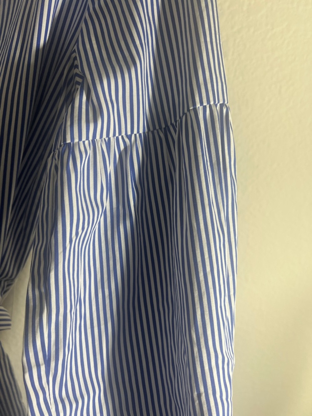 J. McLaughlin 100% cotton belted Shirt Dress Striped Blue Striped Sz S Coastal - Picture 10 of 11
